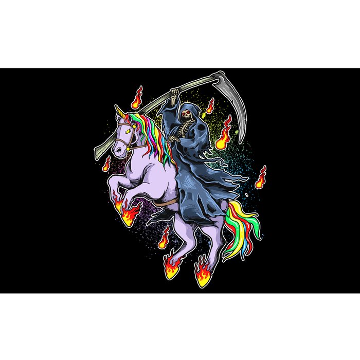 Grim Reaper Riding Rainbow Unicorn Bumper Sticker