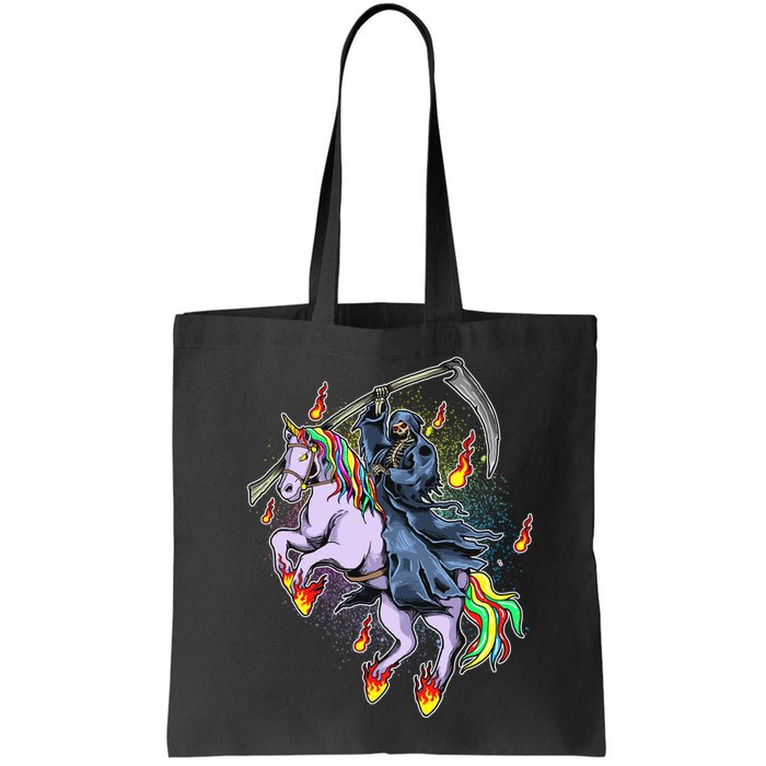 Grim Reaper Riding Rainbow Unicorn Bag