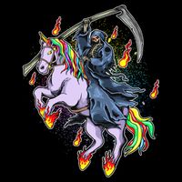 Grim Reaper Riding Rainbow Unicorn Bag