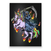 Grim Reaper Riding Rainbow Unicorn Poster