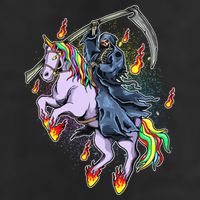 Grim Reaper Riding Rainbow Unicorn Golf Towel