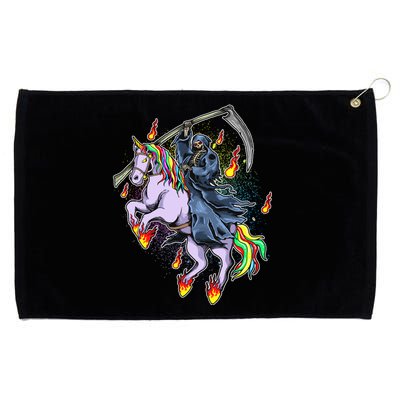 Grim Reaper Riding Rainbow Unicorn Grommeted Golf Towel