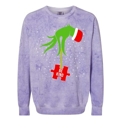 Autism Puzzle Piece Naughty Santa Colorblast Crewneck Sweatshirt