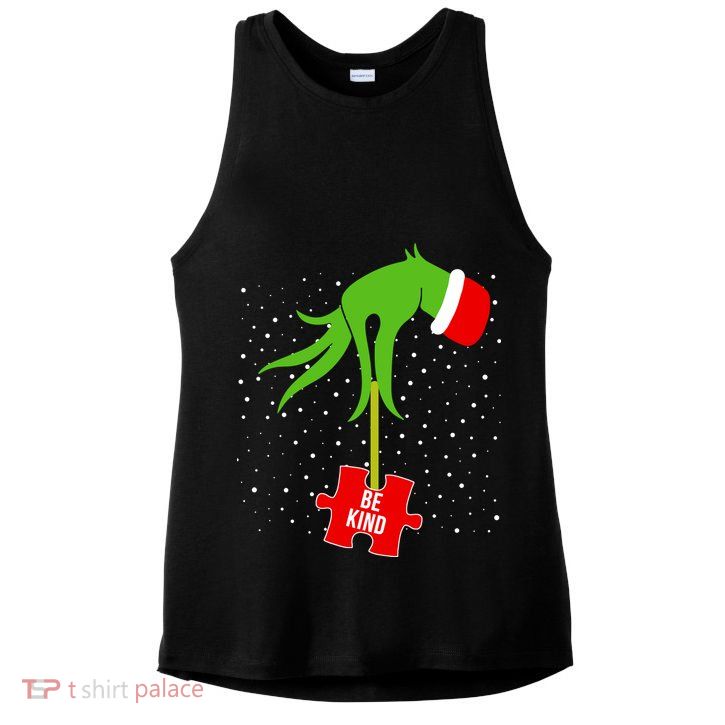 Autism Puzzle Piece Naughty Santa Ladies PosiCharge Tri-Blend Wicking Tank