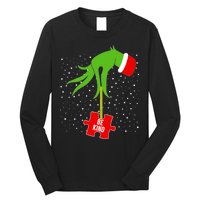 Autism Puzzle Piece Naughty Santa Long Sleeve Shirt