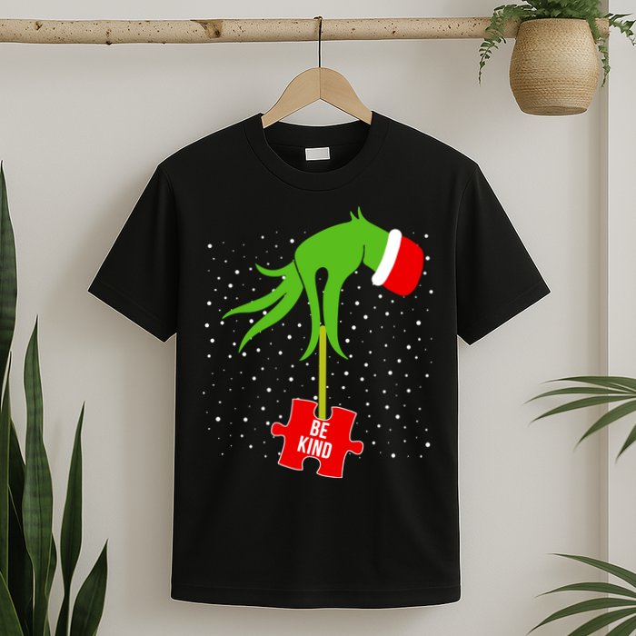 Autism Puzzle Piece Naughty Santa T-Shirt