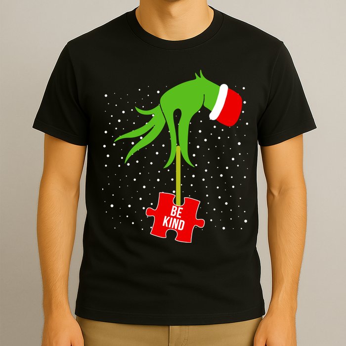 Autism Puzzle Piece Naughty Santa T-Shirt