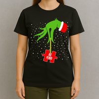 Autism Puzzle Piece Naughty Santa T-Shirt