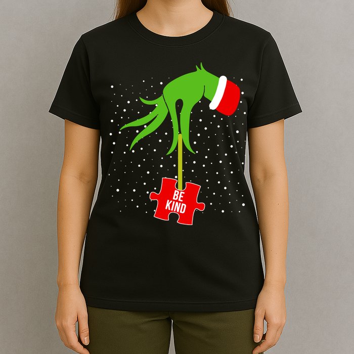 Autism Puzzle Piece Naughty Santa T-Shirt