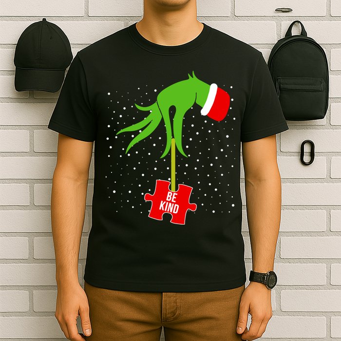 Autism Puzzle Piece Naughty Santa T-Shirt