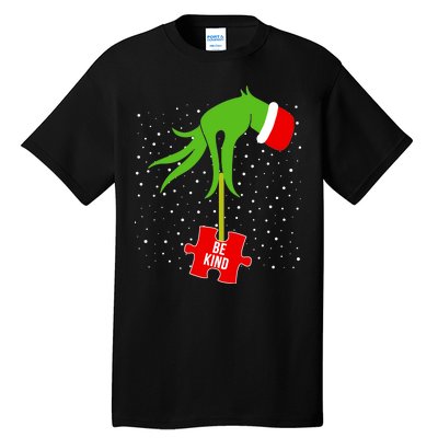 Autism Puzzle Piece Naughty Santa Tall T-Shirt