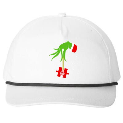 Autism Puzzle Piece Naughty Santa Snapback Five-Panel Rope Hat