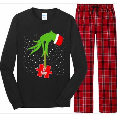 Autism Puzzle Piece Naughty Santa Long Sleeve Pajama Set