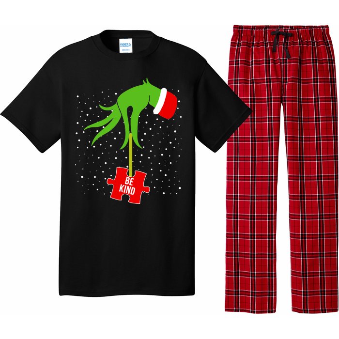 Autism Puzzle Piece Naughty Santa Pajama Set