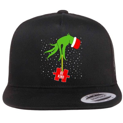 Autism Puzzle Piece Naughty Santa Flatbill Hat