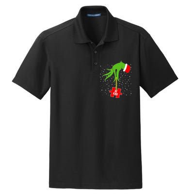 Autism Puzzle Piece Naughty Santa Dry Zone Grid Polo