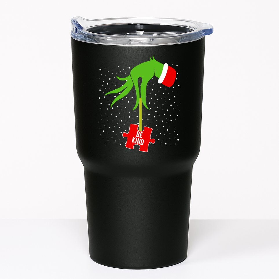 Autism Puzzle Piece Naughty Santa Tumbler