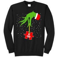 Autism Puzzle Piece Naughty Santa Tall Sweatshirt