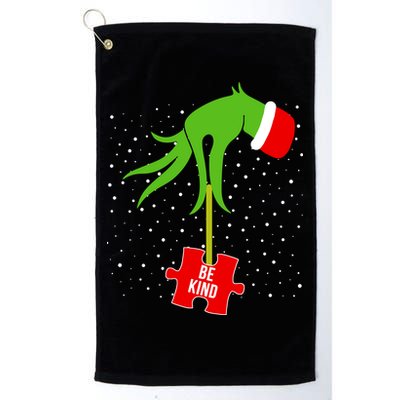 Autism Puzzle Piece Naughty Santa Golf Towel