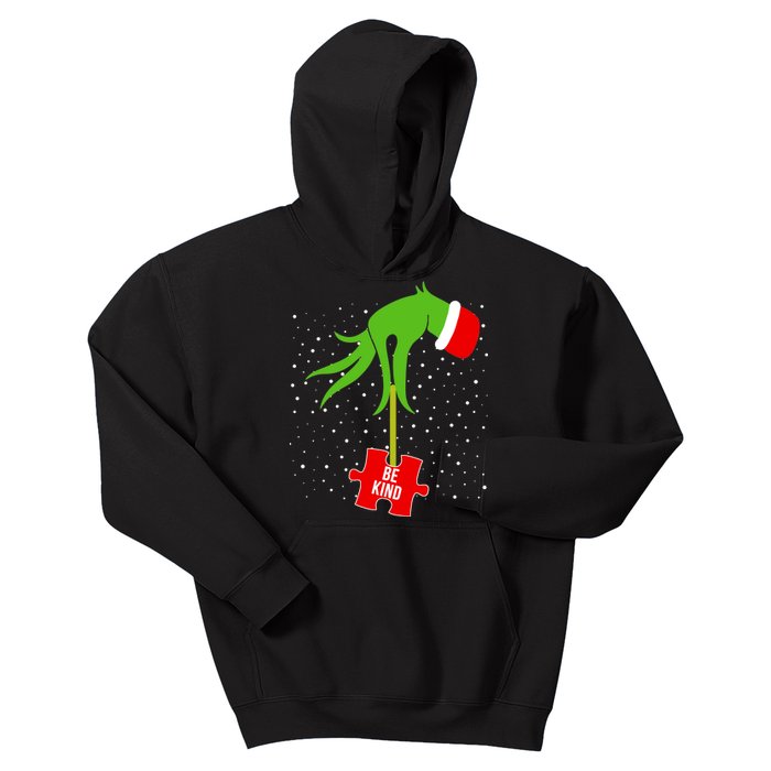 Autism Puzzle Piece Naughty Santa Kids Hoodie