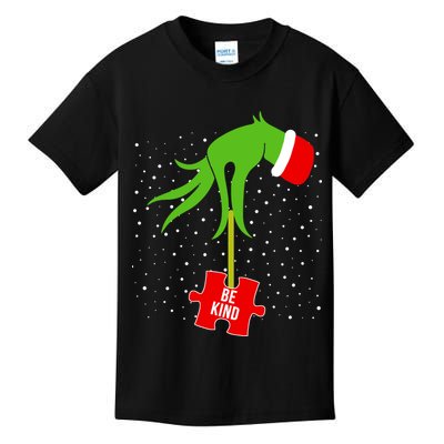 Autism Puzzle Piece Naughty Santa Kids T-Shirt