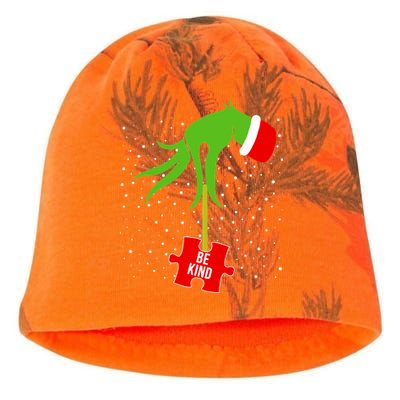 Autism Puzzle Piece Naughty Santa Kati - Camo Knit Beanie