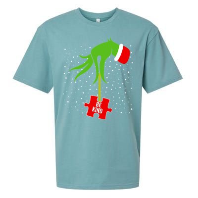 Autism Puzzle Piece Naughty Santa Sueded Cloud Jersey T-Shirt