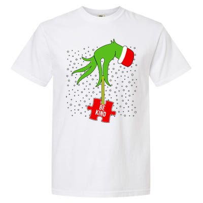 Autism Puzzle Piece Naughty Santa Garment-Dyed Heavyweight T-Shirt