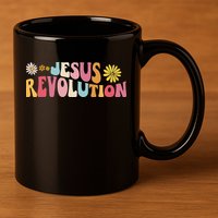 Groovy Retro Jesus Revolution Love Like Jesus Christian 11oz C Handle Ceramic Mug