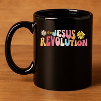 Groovy Retro Jesus Revolution Love Like Jesus Christian 11oz C Handle Ceramic Mug