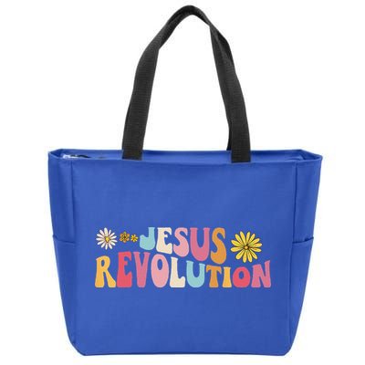 Groovy Retro Jesus Revolution Love Like Jesus Christian Zip Tote Bag