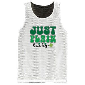 Groovy Retro Just Plain Lucky St Patrick Day Shamrock Mesh Reversible Basketball Jersey Tank