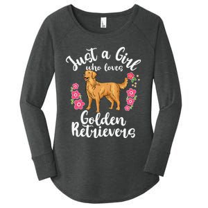 Golden Retriever Just a Who Loves Golden Retrievers Women's Perfect Tri Tunic Long Sleeve Shirt