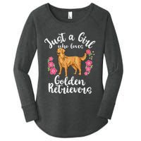 Golden Retriever Just a Who Loves Golden Retrievers Women's Perfect Tri Tunic Long Sleeve Shirt