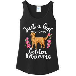 Golden Retriever Just a Who Loves Golden Retrievers Ladies Essential Tank