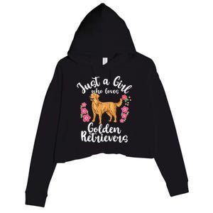 Golden Retriever Just a Who Loves Golden Retrievers Crop Fleece Hoodie