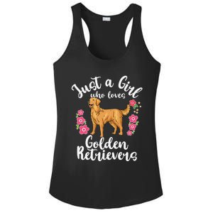 Golden Retriever Just a Who Loves Golden Retrievers Ladies PosiCharge Competitor Racerback Tank