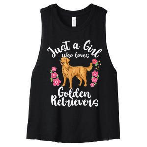 Golden Retriever Just a Who Loves Golden Retrievers Women's Racerback Cropped Tank