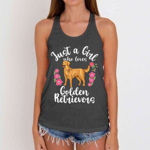 Golden Retriever Just a Who Loves Golden Retrievers Women's Knotted Racerback Tank