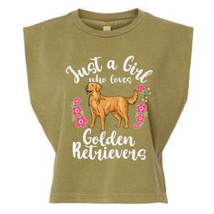 Golden Retriever Just a Who Loves Golden Retrievers Garment-Dyed Women's Muscle Tee