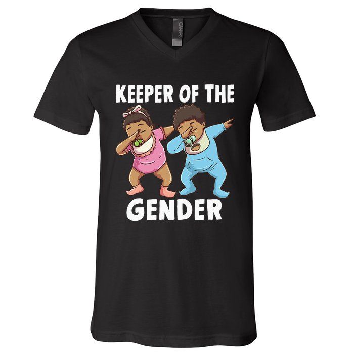 Gender Reveal Keeper of the Gender V-Neck T-Shirt