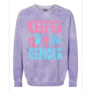 Gender Reveal Keeper Of The Gender Gender Reveal Colorblast Crewneck Sweatshirt