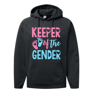 Gender Reveal Keeper Of The Gender Gender Reveal Performance Fleece Hoodie