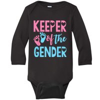 Gender Reveal Keeper Of The Gender Gender Reveal Baby Long Sleeve Bodysuit