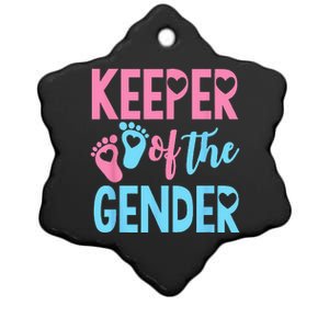 Gender Reveal Keeper Of The Gender Gender Reveal Ceramic Star Ornament