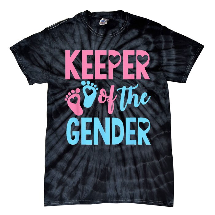 Gender Reveal Keeper Of The Gender Gender Reveal Tie-Dye T-Shirt