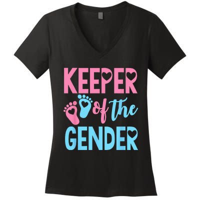 Gender Reveal Keeper Of The Gender Gender Reveal Women's V-Neck T-Shirt