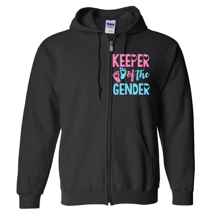 Gender Reveal Keeper Of The Gender Gender Reveal Full Zip Hoodie