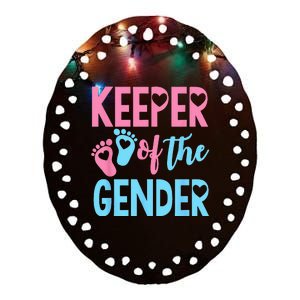 Gender Reveal Keeper Of The Gender Gender Reveal Ceramic Oval Ornament