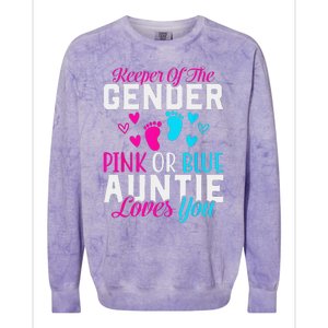 Gender Reveal Keeper of the Gender Funny Auntie Gender Colorblast Crewneck Sweatshirt